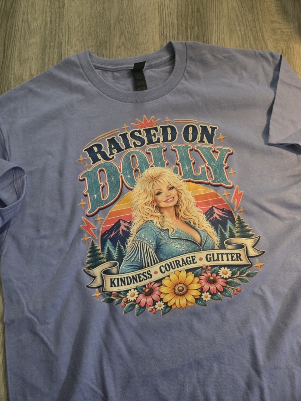 Raised on Dolly Shirt Size Large Light Purple Adult Unisex